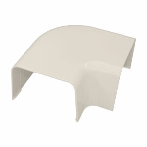 Haakse platte bocht Crèmewit 80x60 mm voor airco montagekanaal DOOS 8 stuks